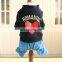 Pet dog cat Diamond heart four-legged trousers jeans Romantic logo Pet clothing simple free