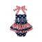 Girl Stripe And Star Halter Baby Bubble Romper 4th Of July Jumpsuit