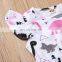 A0236# girls dress 2020 summer cotton print dinosaurs clothes kids dress
