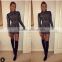 2015 Sey Rhinestone sequined high neck long-sleeve bodycon dress evening luury noble elegant celebrity party bandage dress