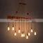 Retro industrial style chandelier decoration pendant lights nostalgic creative personality wooden pendant lamp
