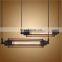 Retro Industrial Style Iron Double Flute Pendant Light for Decorate