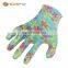 Work gloves safety 13 gauge floral Iiner with Nitrile touch coated on palm and fingers safety garden gloves