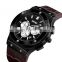 fashion SKMEI 9157 large dial men wristwatch chronograph quartz leather watch