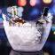 Customized High Quality Party Oval Ship Shape Wine Champagne Acrylic Plastic Beer Ice Bucket