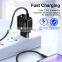 Black/White PD 20W Type C USB QC3.0 Wall Charger Fast Charging LED Numeric Digital Display Charger Adapter For Cell Phone
