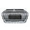 New ABS glossy black grille for Audi A3 radiator honeycomb front bumper grill for Audi RS3 quattro no logo style  2017 2018 2019
