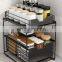 Under Sink Organizer and Storage Two Tier Pull Out Stackable Storage Shelf Cabinet Organizer Bathroom Organizer Large