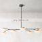 Linear brass opal matte glass globular shade living room ceiling  decorative chandelier , hotel ceiling decoration chandelier