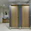 Wood Grain Design Washroom Cubicle Restaurant Bathroom Stalls Modern Toilet Cubicle Partition