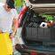Car Trunk Organizer, 2 Compartments Collapsible Trunk Storage, Anti-slip Design, Made of Waterproof 600D Oxford Polyester, Suitable for SUV, Minivan, Truck, Standard Size, Black