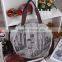 Custom lady canvas handbag full digital print tote bag