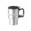 promotional gift set with two coffee mugs and stainless steel vacuum flask thermos