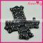 fashion garment accessories cross design patches in black beads