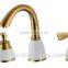 Two handles exquisite antique faucets water tap, swan top brass gravity casting basin faucets, bath faucet hand shower