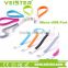 Veister colored 22cm Portable Flat Magnet Design 5Pin USB Data Sync Charge Cable Cord