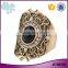 Best selling 1 dollar product gold plated zinc alloy resin single stone finger ring