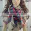 2015 Most Popular Colorful Checked Winter Knit Tartan Blanket Scarf