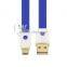 Tangle Free Flat Noodle 4ft Colored Micro USB Charger Cord for Android,Samsung