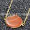 Popular Golden Electroformed Owl Natural Stone Necklaces For Women Quartz Crystal Necklaces Connetor