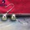 black perfect round tahitian pearls 9mm hoop earrings for women