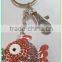 2015 fashion animal teddy bear key chain with cz stones