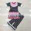 Hot New Girl Ruffle Jersey Knit Stripe Tunic Shirt Pants Outfit Children's Boutique Clothing Set