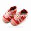 pink laceup soft sole baby leather shoe