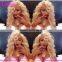 Large Stock Blonde Brazilian Human Hair Full Lace Wig Bleached Knots Virgin Hair Wave Blonde Wig