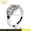 Jingli Jewelry Double Heart Shaped Silver Plated Wedding Ring (YJ-877)