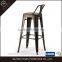 Stackable Low Backrest Metal Bar Stools