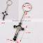 2016 New Design Wholesale Key Chain St. Benedict Metal Crucifix Key Chain Black & White Cross Key Holder