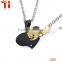 Cheap 316L stainless steel matching half heart couple pendent necklaces