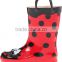 Cute child rain boot ladybug pattern rain Boot(Toddler/Little Kid/Big Kid)
