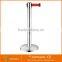 Double lines retractable belt queue pole