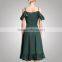 Fashion Design Classic Look Young Ladies Green Dress For Tall Women