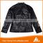 Fashion custom design zipper front black lady pu leather jackets