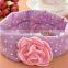 China supplier colorful baby or girl's cotton headband with flower,many color for you choose