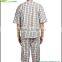 Men Nightwear Pajama Set 100% Cotton Satin short Sleeve round Collar Sleepwear custom desigh Pajama GVXF0010