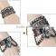 Fashion Adjustable Pressure Leather Wrap Wristband Cuff Punk Bracelet Bangle