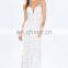 2015 sexy women floor-length dress white print evening gown dress