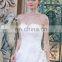Modern Sleeveless Sweetheart Lace Applique Hand-made Flower Wedding Dress White