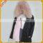 Cute Pink Raccoon Fur Collar Women Parka For Coat Parka Fabric