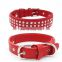 Five Rows Diamond Pet PU Collar Leather Leash Training Dog Pulling Rope Pet Neck Chain Pet Supplies