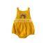 A0269# Soft Cotton Linen Romper Newborn Baby Rainbow Printed Romper Infants Clothes Toddlers Kids Suspenders Jumpsuits