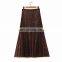 Long elastane waist cheap leopard printing pleats plus size skirts for fat women