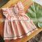 2019 girls toddler floral dresses navy blue pink dress lotus leaf collar baby girls dresses