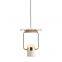 modern simple Vintage industrial wrought iron white acrylic hanging pendant lamp