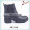 Comfort woman biker and groundwork safety chunky heel side zipper ankle boots