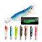 12G/8CM  Flash Fishing Hard lure Luminous Squid Jig Lures Wood Shrimp with Button Batter